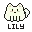 small pixel art of the cutest dog in the world named Lily